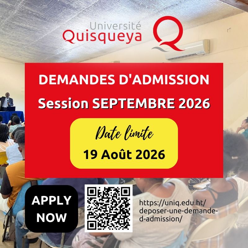 📢 Université Quisqueya : les admissions pour septembre 2026 sont ouvertes
